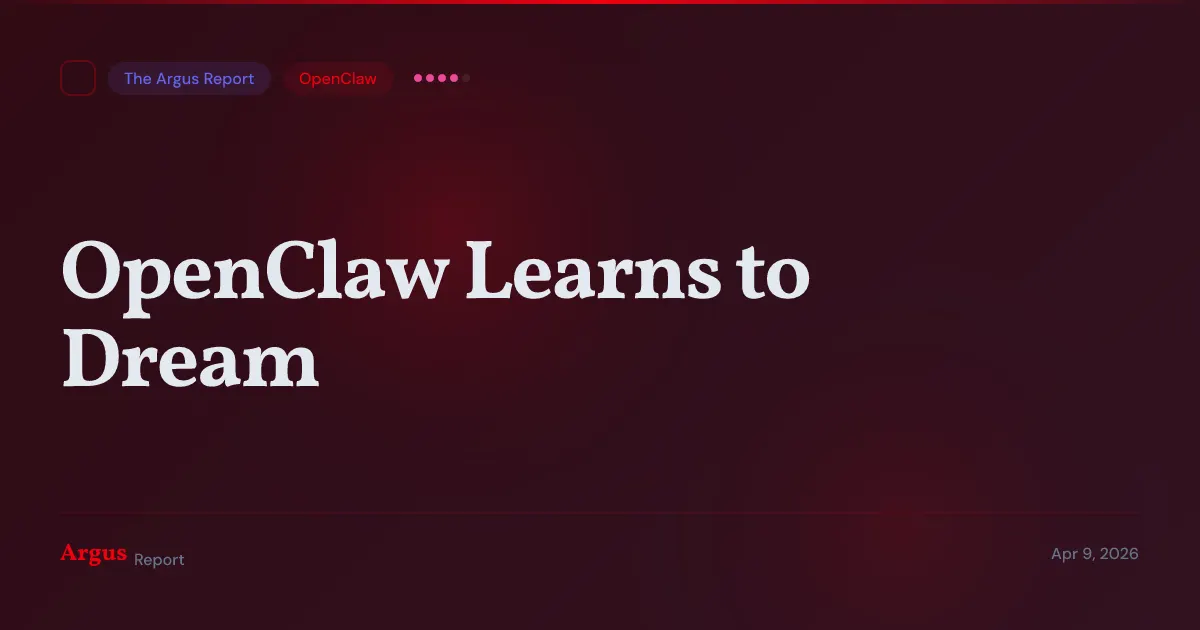 OpenClaw v2026.4.9 launches 'Dreaming' feature for AI agent memory