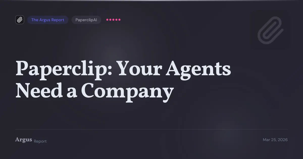 PaperclipAI hits 43K stars as teams deploy 'zero-human companies' with AI agent orchestration